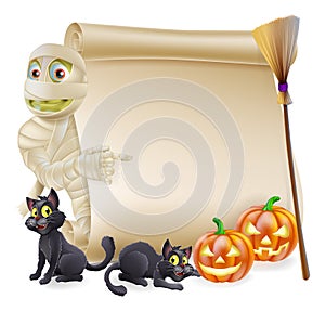 Mummy Scroll Halloween Banner