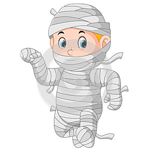 Mummy walking cartoon