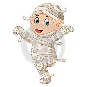 Mummy walking cartoon