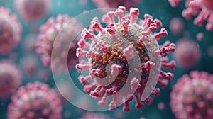 Mumps Virus Under a Microscope AI Generated