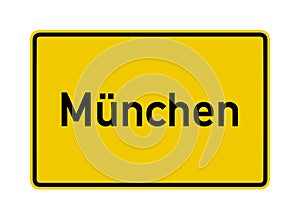 Munchen city limits road sign