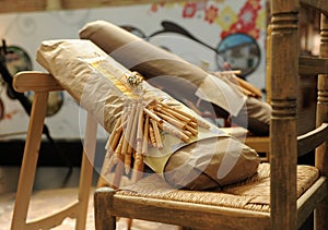 Traditional textile handicrafts from Almagro in Ciudad Real province, Spain. photo