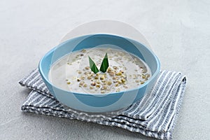 Mung Bean Porridge or Bubur Kacang Hijau, Indonesian dessert porridge of mung beans with coconut milk