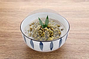 Mung Bean Porridge or Bubur Kacang Hijau, Indonesian dessert porridge of mung beans with coconut milk