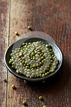 Mung beans on a ceramic plate