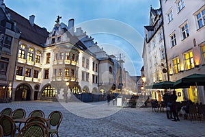 Munich City center in the evening photo