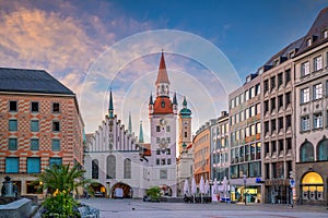 Munich city downtown skyline in Germany