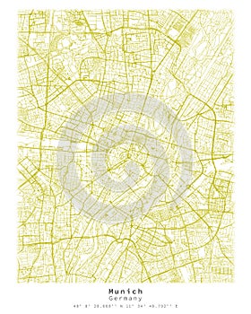 Munich,Germany,City center Urban detail Streets Roads Map ,vector element template image