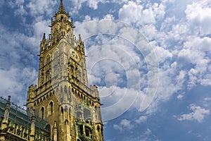 Munich, Germany City Hall in blue sky