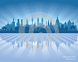 Munich Germany city skyline vector silhouette