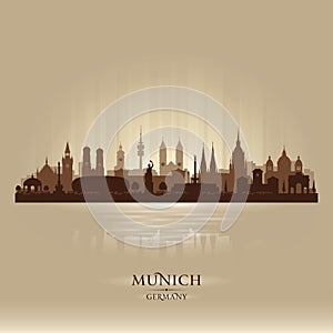 Munich Germany city skyline vector silhouette