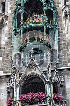 MUNICH, GERMANY/EUROPE - SEPTEMBER 25 : The Rathaus-Glockenspiel in Munich Germany on September 25, 2014