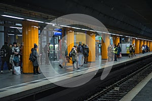 Commuters waiting for train