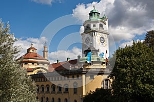 Munich, Germany: The Mueller`sche Volksbad located at the river Isar photo