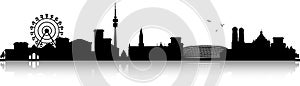 Munich germany skyline silhouette black isolated photo
