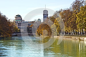 Munich, Isar river and Deutsches Museum