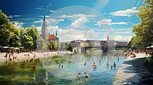 Munich Melodies: AI-Crafted Impressionistic Symphony Along the Isar River