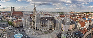 Munich (Munchen) Germany, panorama city skyline at Marienplatz new Town Hall Square