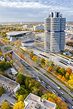 Munich MÃ¼nchen skyline aerial view photo town building architecture travel portrait format