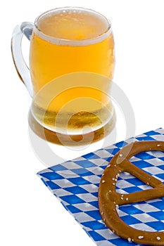 Munich October celebration with beer and cracknel photo