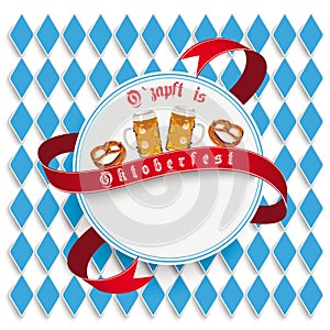 Munich Oktoberfest White Round Emblem
