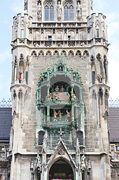 Munich, overall view of the glockenspiel