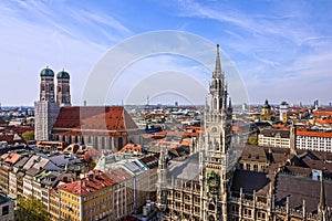 Munich panoramic view old town architecture, Bavaria, Germany