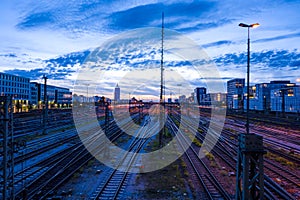 Munich railway from the Hacke Brucke bridge