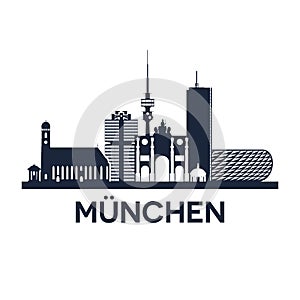 Munich Skyline Emblem photo