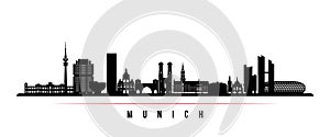 Munich skyline horizontal banner. photo