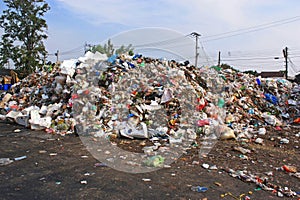 Municipal garbage dump in landfill.