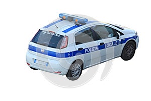 municipal police cars in a routine check -