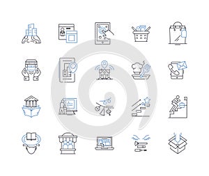 Municipal shipment services line icons collection. Delivery, Logistics, Shipping, Transportation, Cargo, Fulfillment