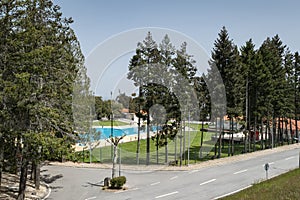 The municipal swimming pool next to the park