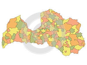 Municipalities Map of Latvia