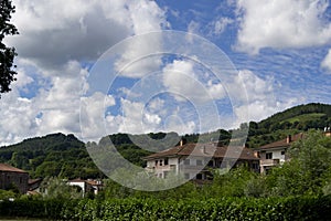 Municipality of Santesteban next to the VÃÂ­a Verde del Bidasoa, in Navarra photo