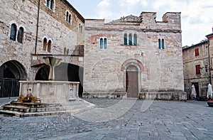 Municipio square in the small viallge of Montefalco, Umbria, Italy photo