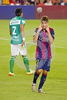 Munir celebrating a goal