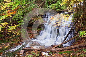 Munising Michigan - Wagner Waterfalls in Autumn