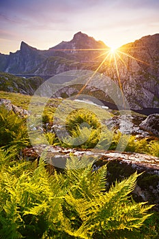 Munkebu mountain in Lofoten, Norway