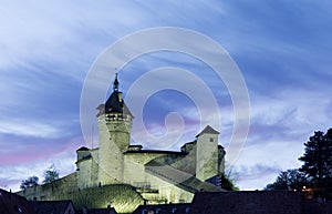 Munot castle in Schaffhausen at sunset photo