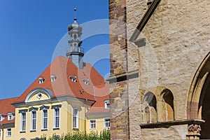 Munster church and town hall in the center of Herford photo
