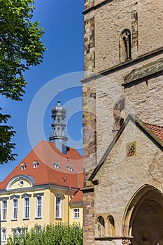 Munster church and town hall in the center of Herford photo