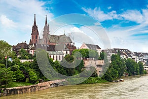 Munster and Rhine river in Basel