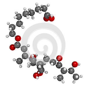 Mupirocin pseudomonic acid antibiotic drug molecule. Used topically against gram-positive bacteria.