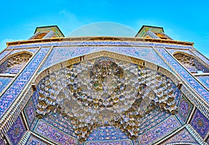 Muqarnas arch in Nasir Ol-Molk mosque, Shiraz, Iran