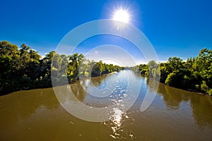 Mura river landscape and flow view