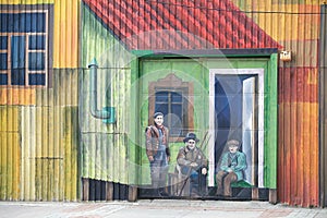 Mural art in Punta Arenas, Chile