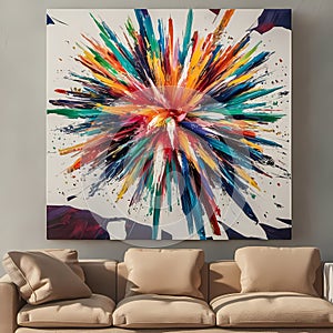 Mural color explosion abstract art photo