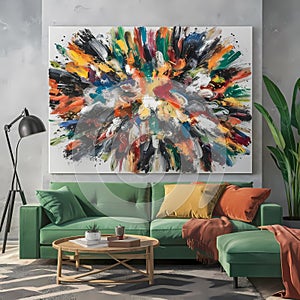 Mural color explosion abstract art photo